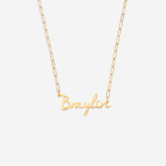 Fairy Name Necklace with Paperclip Chain