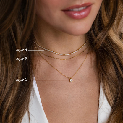 Delicado conjunto de collar de diamantes