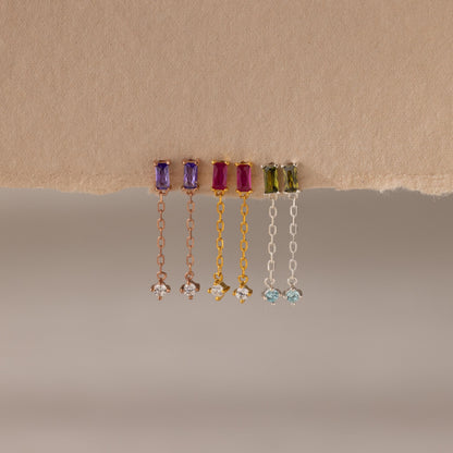 Duo Birthstone Drop Studs