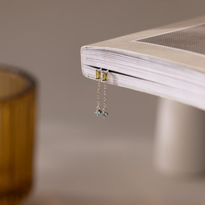 Duo Birthstone Drop Studs