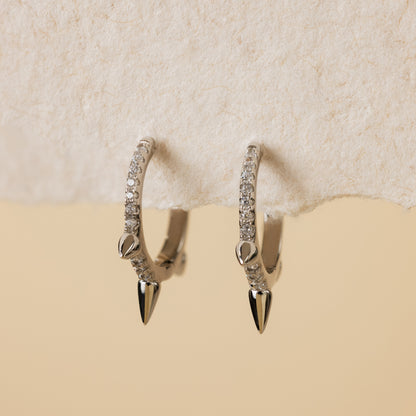 Pave Triple Spike Huggies