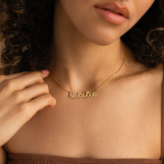 Collar con nombre en escritura pavé Dream