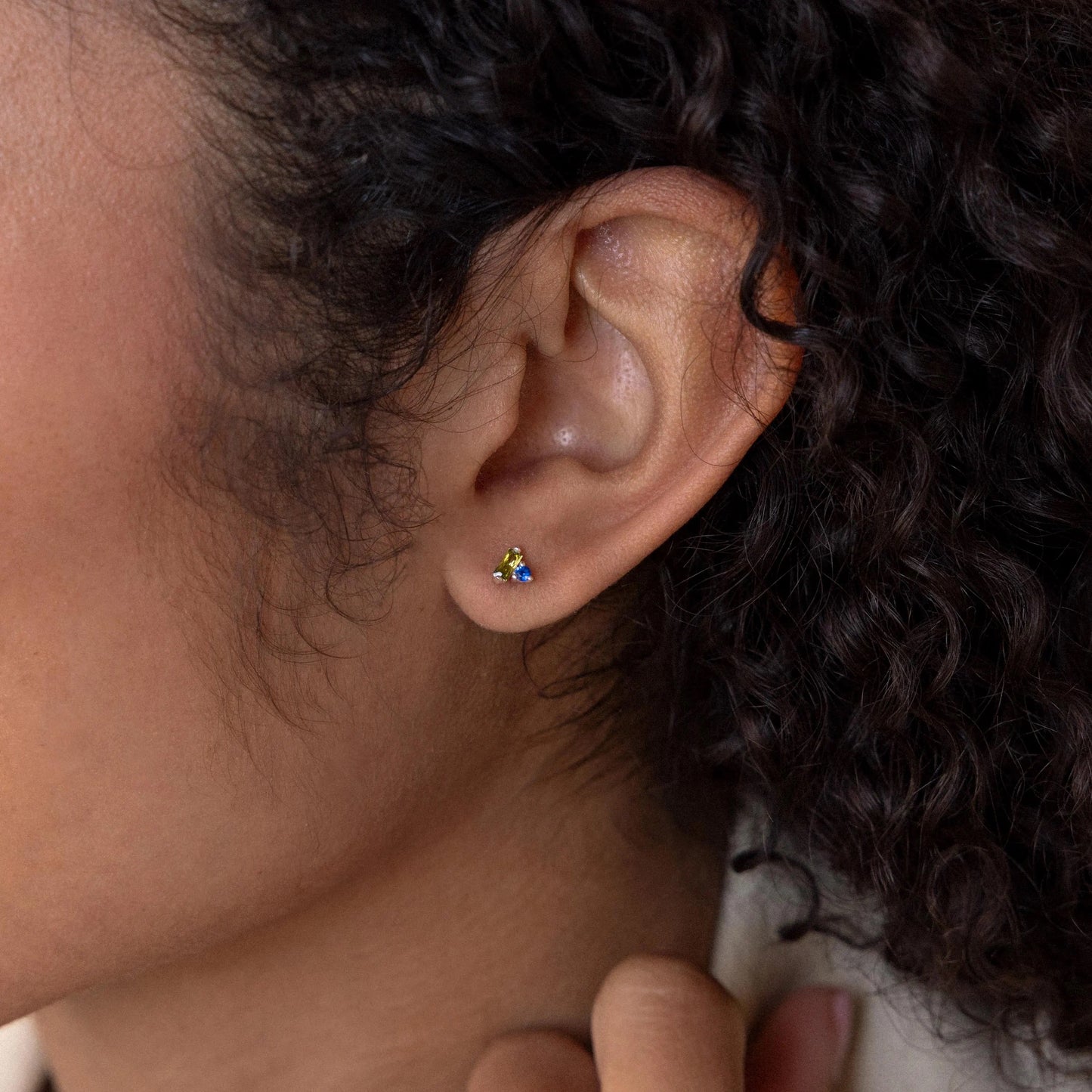 Toi et Moi Baguette Birthstone Studs