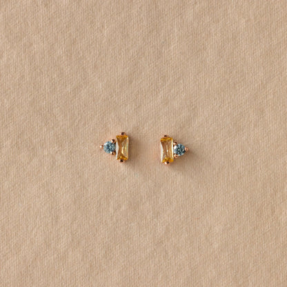 Toi et Moi Baguette Birthstone Studs