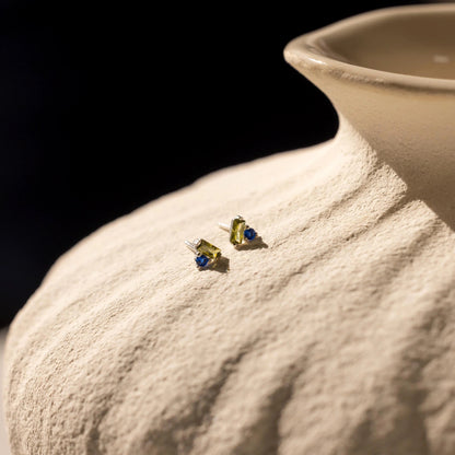 Toi et Moi Baguette Birthstone Studs
