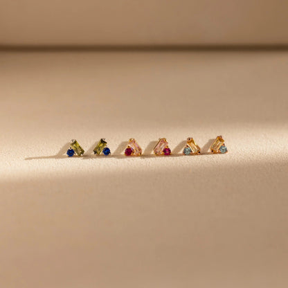 Toi et Moi Baguette Birthstone Studs