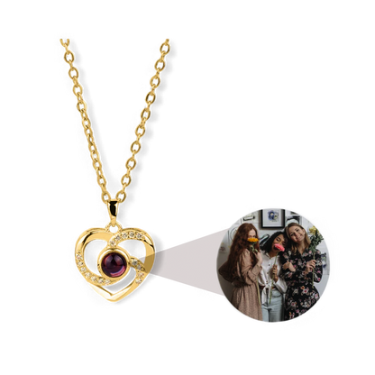 Center of My Heart Pave Photo Necklace