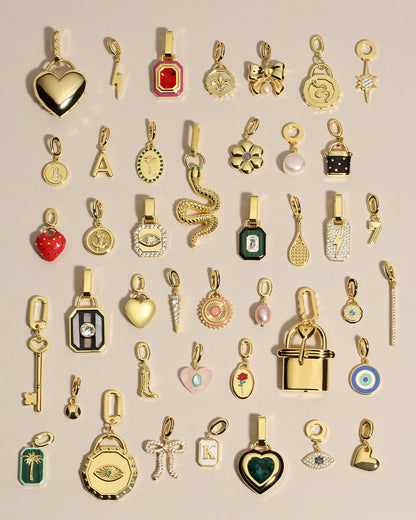 Emerald Heart Tag Charm
