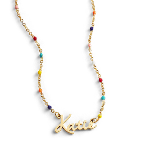 Colorful Beaded Fairy Name Necklace