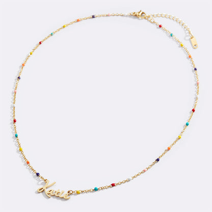 Colorful Beaded Fairy Name Necklace