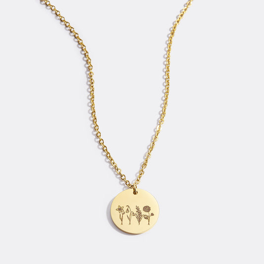 Birth Flower Bouquet Necklace