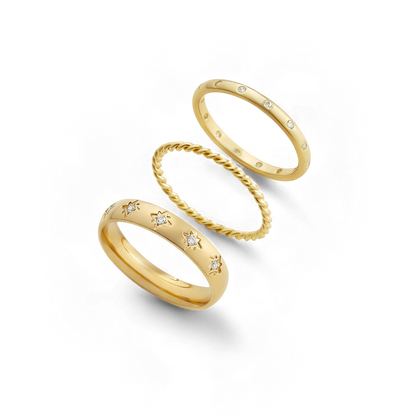 Cosmic Stacking Ring Set