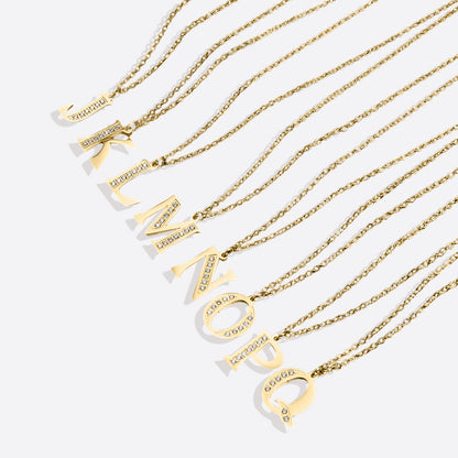 Crystal Accent Letter Satellite Necklace