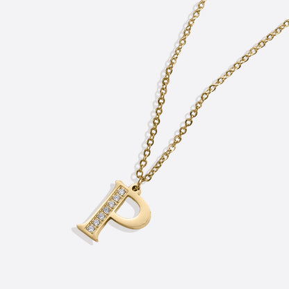 Crystal Accent Letter Satellite Necklace