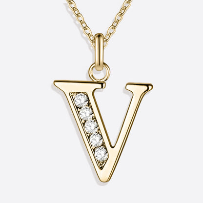 Crystal Accent Letter Satellite Necklace
