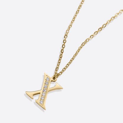 Crystal Accent Letter Satellite Necklace