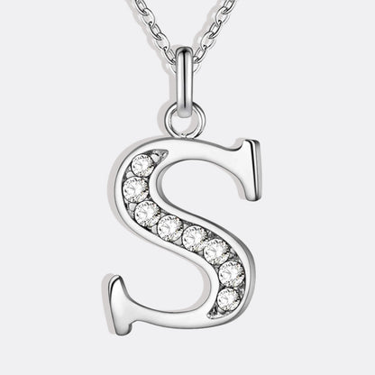 Crystal Accent Letter Satellite Necklace