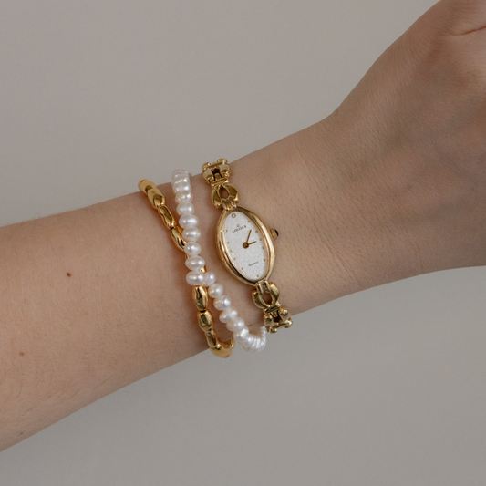 Vintage Lozalux Skinny Oval Gold Watch