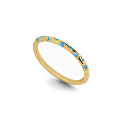 Dainty Birthstone Constellation Band