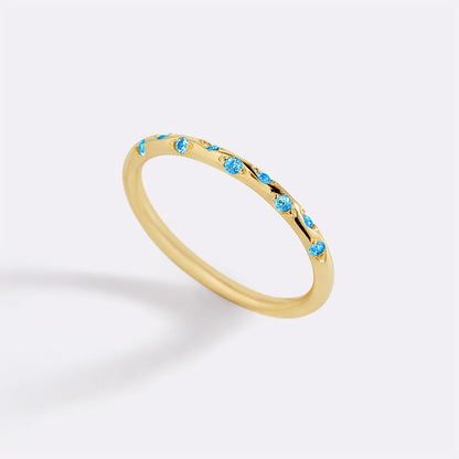 Dainty Birthstone Constellation Band