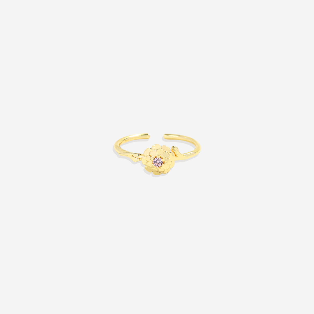 Dainty Gold Birth Flower Ring