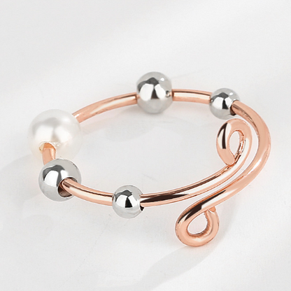 Dainty Adjustable Opal Fidget Ring