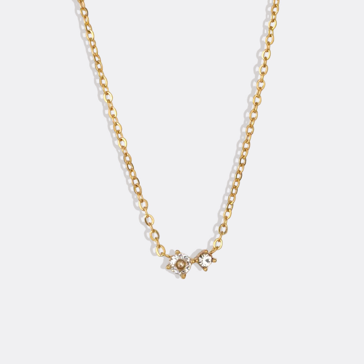 Zierliche Solitärkette mit Geburtssteinen und Diamantakzent
