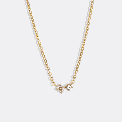 Zierliche Solitärkette mit Geburtssteinen und Diamantakzent