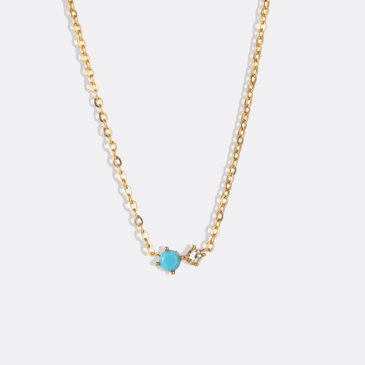 Zierliche Solitärkette mit Geburtssteinen und Diamantakzent