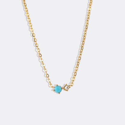 Zierliche Solitärkette mit Geburtssteinen und Diamantakzent