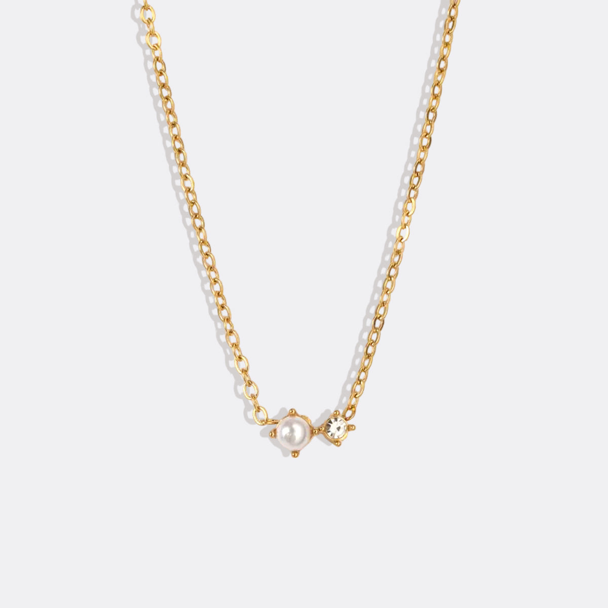 Zierliche Solitärkette mit Geburtssteinen und Diamantakzent