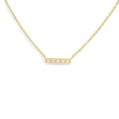 Dainty Crystal Bar Pendant Necklace