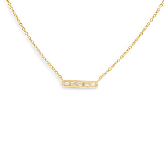 Dainty Crystal Bar Pendant Necklace