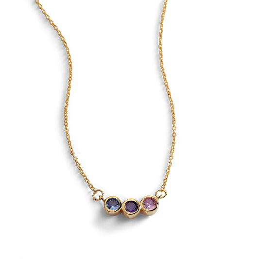 Dainty Family Birthstones Necklace