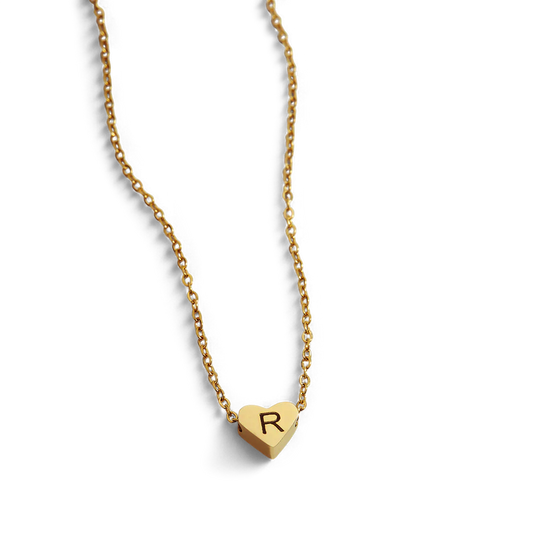 Dainty Heart Initial Necklace
