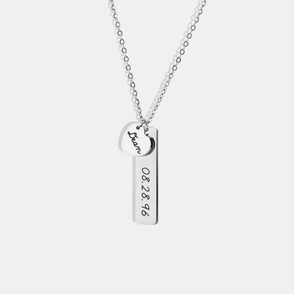 Engraved Heart Pendant Necklace • Best Friend Gift