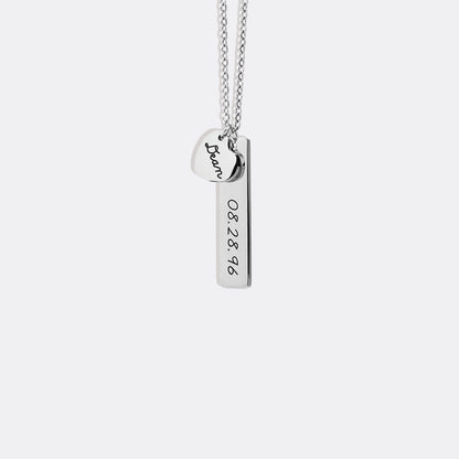 Engraved Heart Pendant Necklace • Best Friend Gift