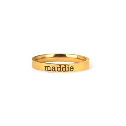 Engraved Stackable Name Ring | 3mm Band