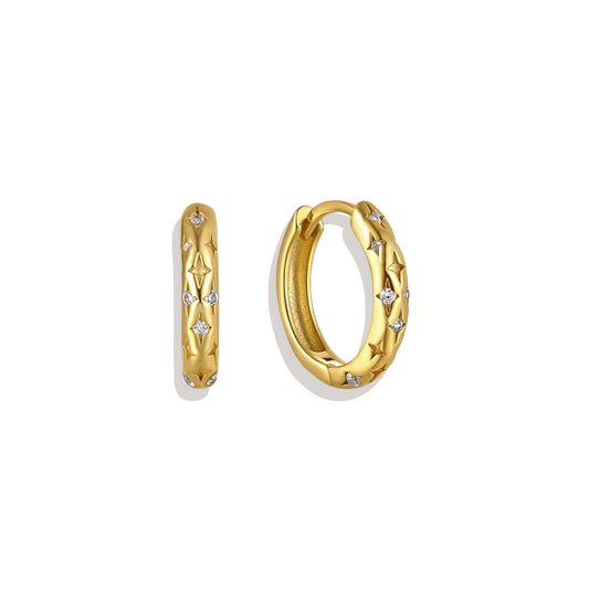 Huggie-Ohrringe mit Sternschnuppen