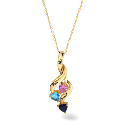 Family Hearts Birthstone Flow Necklace