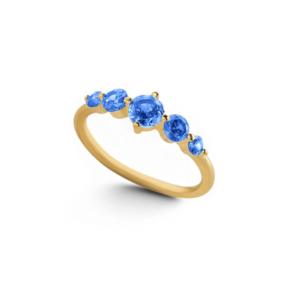 Five Stone Birthstone Statement Ring
