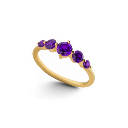 Five Stone Birthstone Statement Ring