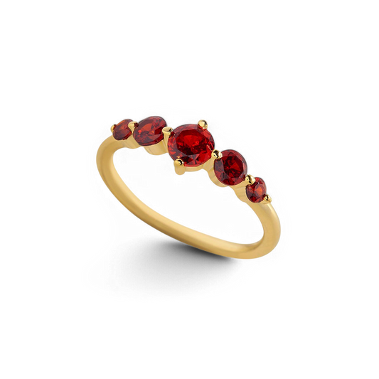 Five Stone Birthstone Statement Ring