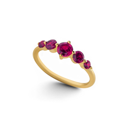 Five Stone Birthstone Statement Ring