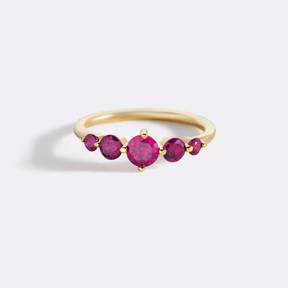 Five Stone Birthstone Statement Ring