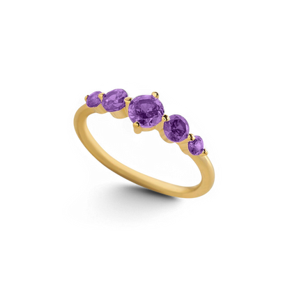 Five Stone Birthstone Statement Ring