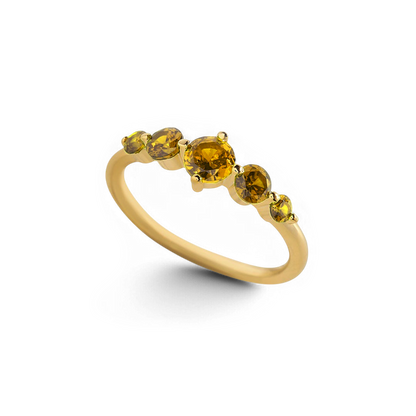 Five Stone Birthstone Statement Ring