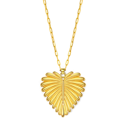 Full-Heart Palm Pendant Necklace