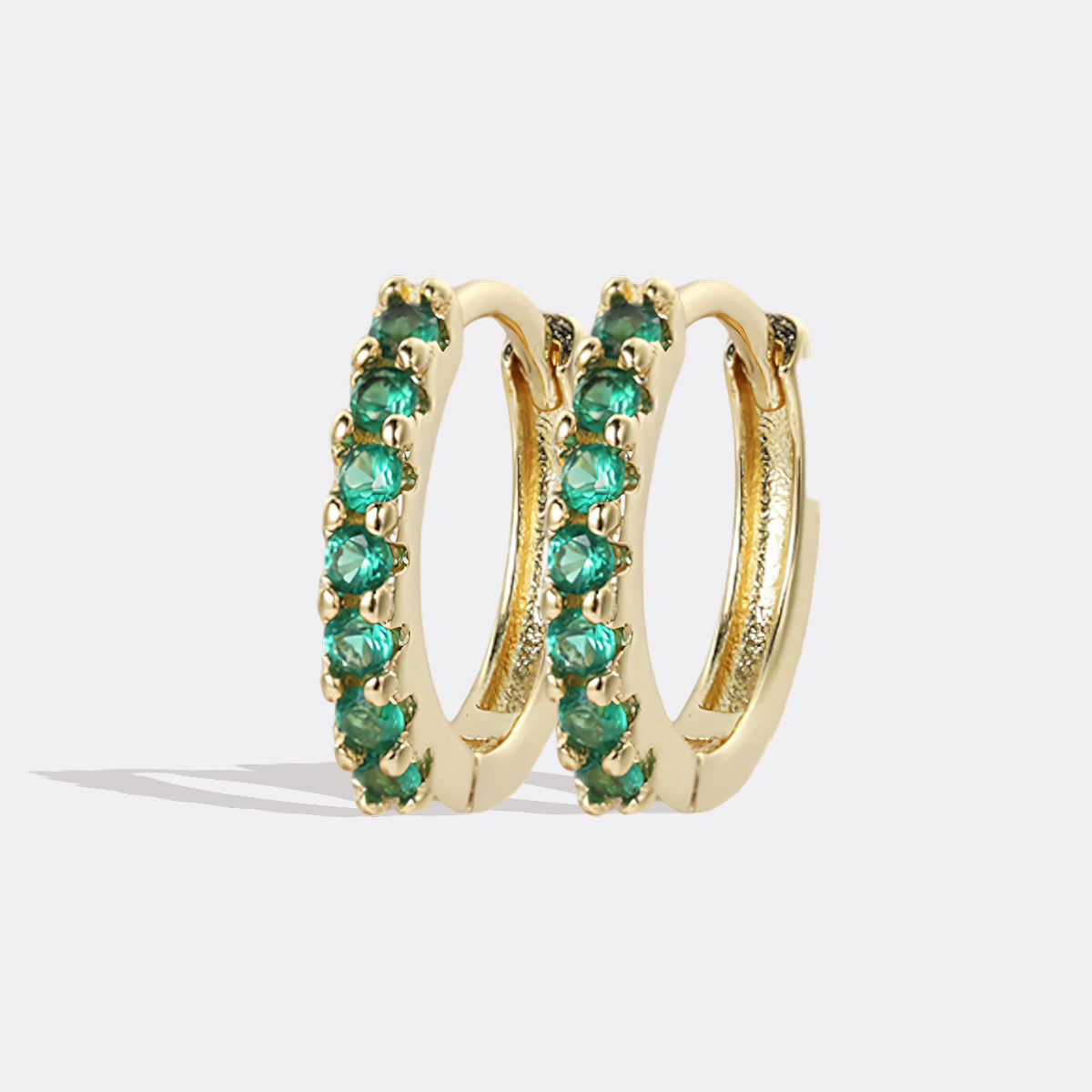 Gemstone Huggie Hoop Sleeper Earrings