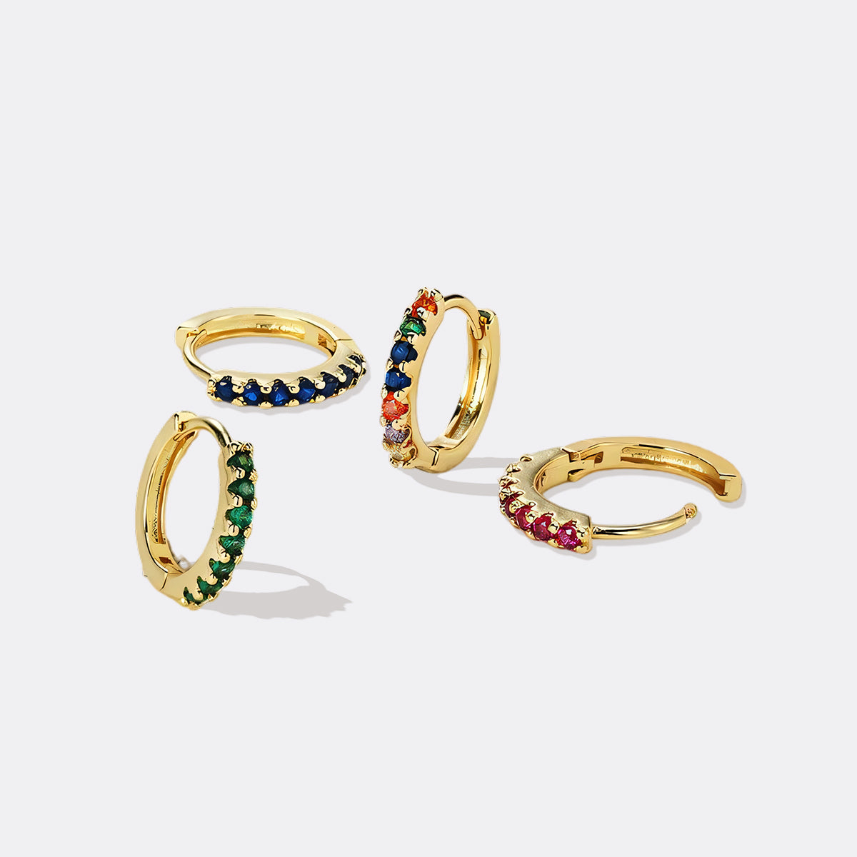 Gemstone Huggie Hoop Sleeper Earrings